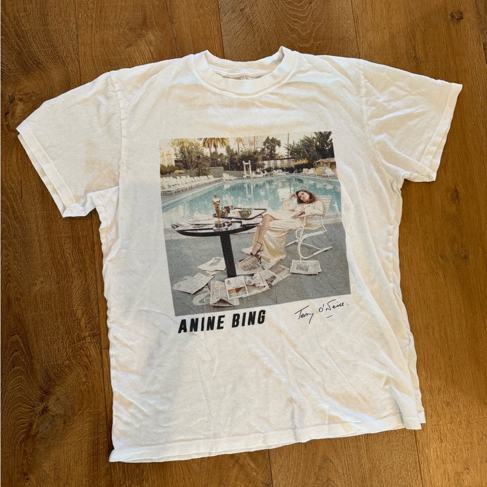 Anine Bing - White Short Sleeve T-Shirt Size Small